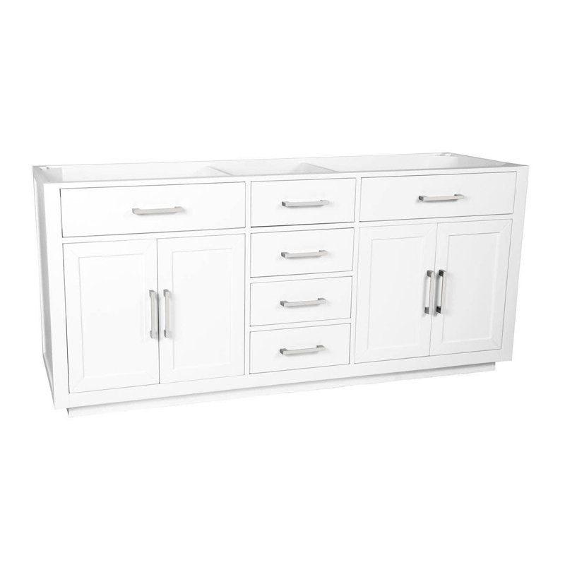 Base de meuble-lavabo double 71,25 po seulement, Blanc