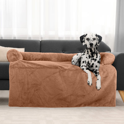 Lit pour chien en peluche 45 po PETMAKER - Housse de protection pour grand chien, beige