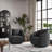 Bashar Upholstered Swivel Barrel Chair-259212568-217953830