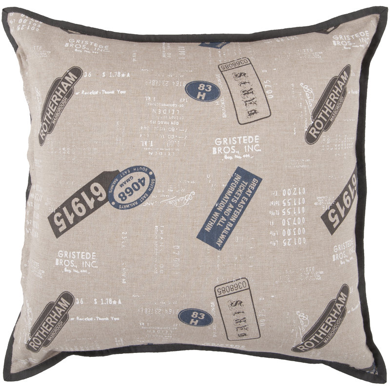 Coussin en coton Striking Stamp, 22 po x 22 po, Polyester