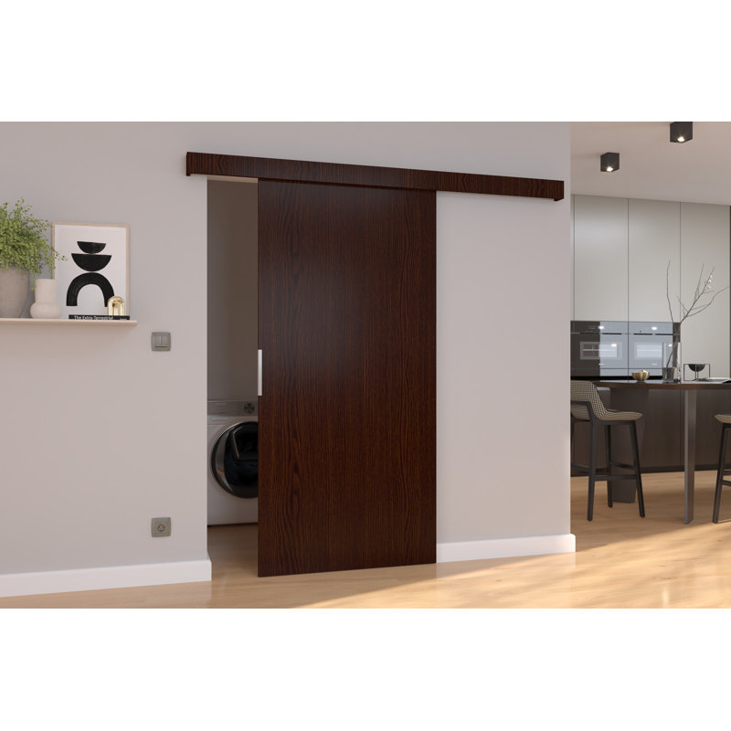Lennen Sliding Door Prefinished, White, 205cm H x 86cm W x 1.6cm D