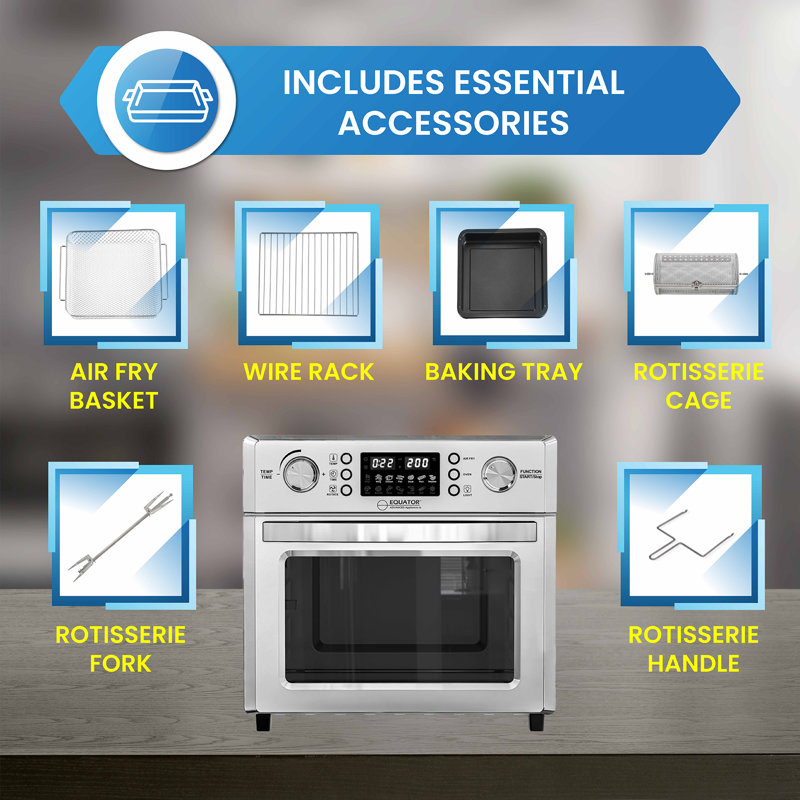Stainless Steel 5-in-1 Electric Air Fryer and Convection Oven