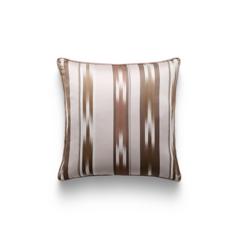 Kutnu Large Ikat Pattern Pillow, Taupe