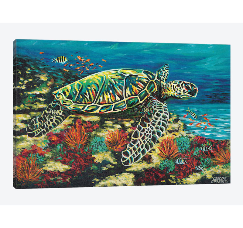 « deep sea nage ii », reproduction d’impression sur toile tendue, H 40 po x l 60 po x P 1,5 po, Toile tendue, Pas de tapis