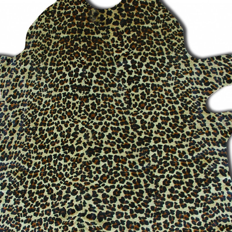 Tapis brun et noir en cuir de vache 5 pi x 7 pi