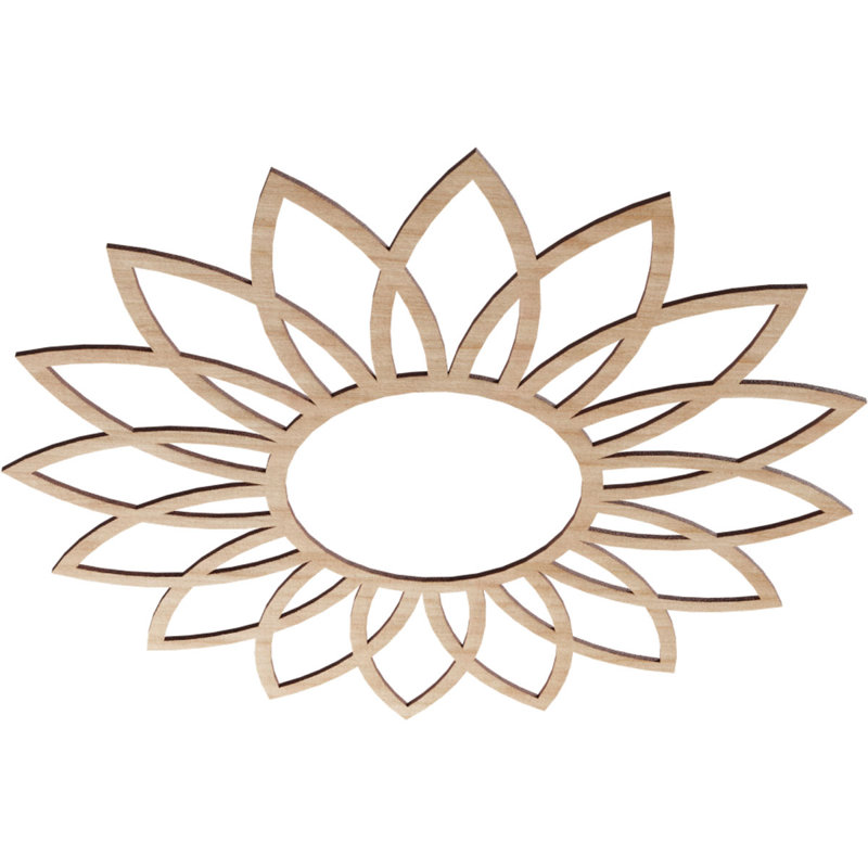 Médaillon de plafond en bois Daisy, H 32 po x l 32 po x P 0,38 po, Aulne