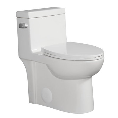 BRABOL 1.28 GPF Flush Elongated Floor Mounted One-Piece Toilet (Seat Included) -  BRA-1T-03GW