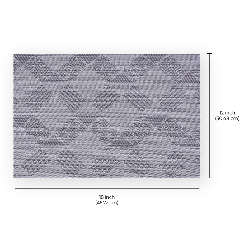 Ensemble de 8 napperons décoratifs en PVC Dec roses gris résistants à la chaleur, Gris foncé