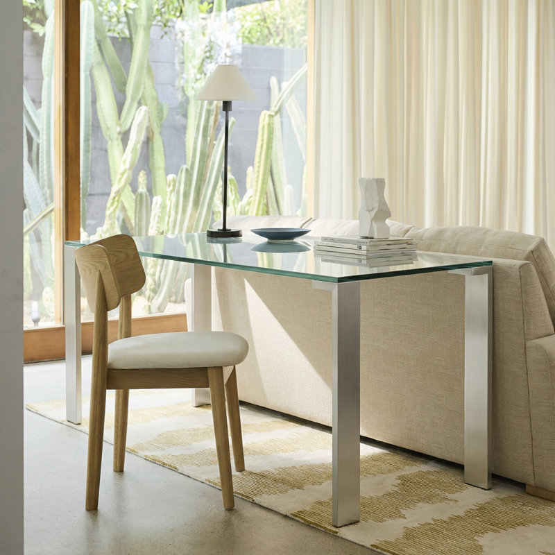 66.9 Inch Modern Tempered Glass Dining Table With Sleek Metal Legs For Home Or Office