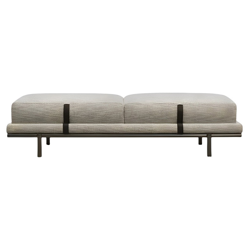 Banc rembourré en mélange de coton Tize, H 16,92 po x l 70,86 po x P 17,71 po