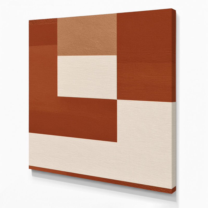 Minimalisme 59, art mural sur toile brune, H 16 po x l 16 po