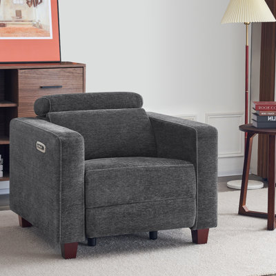 Cabrero Wall-hugger Power Recliner, High Leg Recliner with Adjustable Headrest, Fabric Upholstered