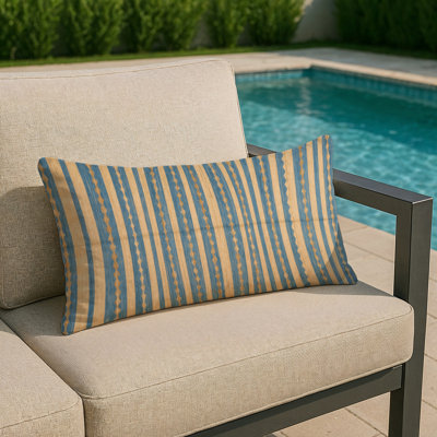 Coussin décoratif horizontal et extérieur à rayures horizontales