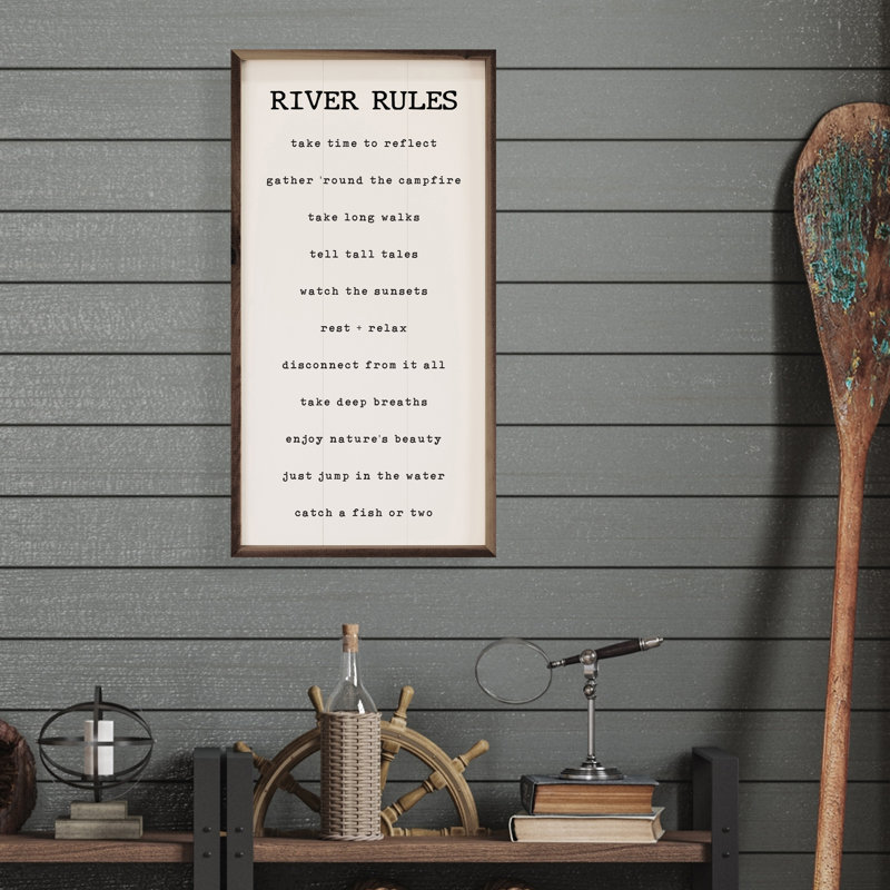 River Rules - blanc, L 8 po x H 16 po