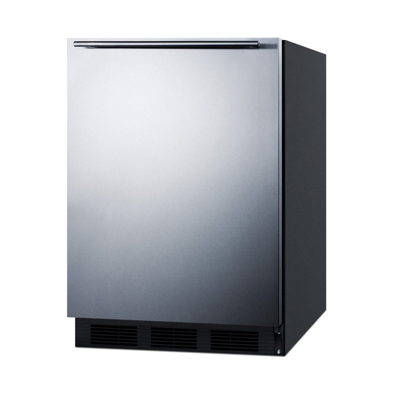 Summit Appliance Basalt 5.1 Cubic Feet Convertible Mini Fridge with Freezer, Stainless Steel