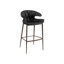 Tabouret de bar d'intérieur en métal avec dossier en forme de corne de vinyle