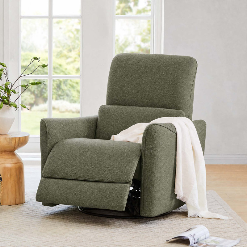 Becki Owens for Joss & Main Swivel Power Recliner, Marin Twig Performance Linen Blend