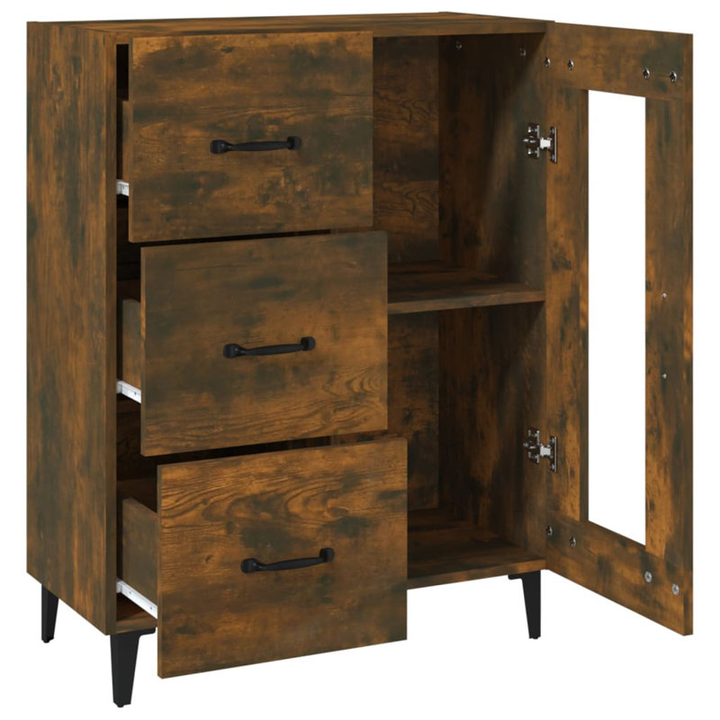 Aaroh 69.5Cm Wide 3 Drawer, Smoked Oak