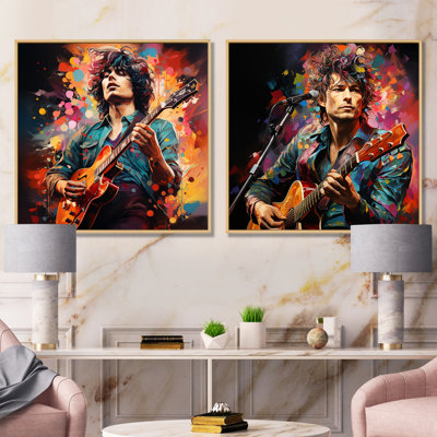 Ensemble de salon Rockstar Portrait I - Music Wall Art