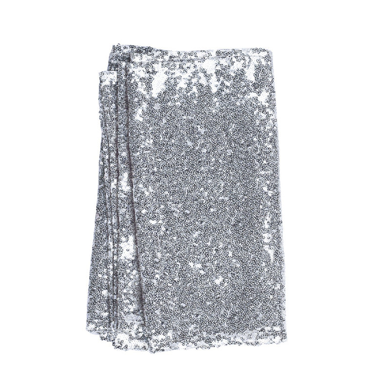 Chemin de table jetables poly-Coated scintillant paillettes, Argent