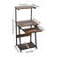 Rustic Brown Height Adjustable Mobile Computer Desk