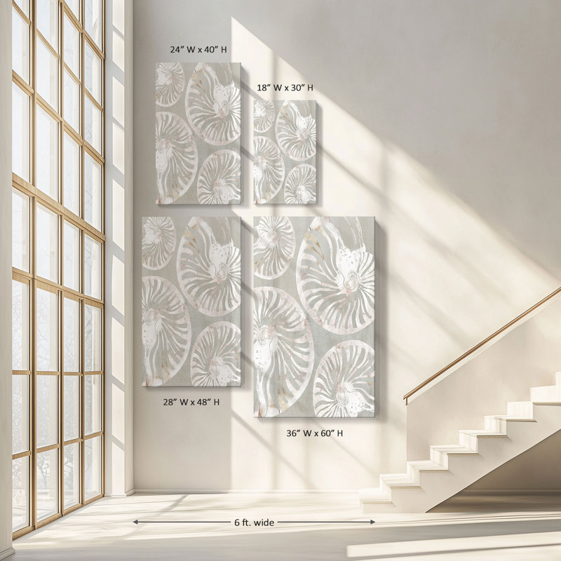 "Nautilus Shell Collection" par Carol Robinson, reproduction sur toile, H 18 po x l 30 po x P 1 po