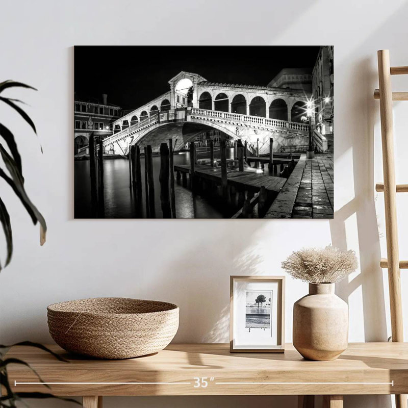 Pont Lilie Rialto la nuit, H 20 po x l 30 po