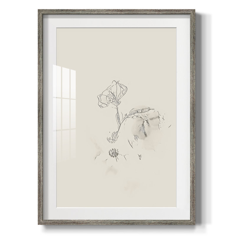 Croquis rétro LXII - impression encadrée, Argent patiné