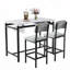 Table de salle à manger moderne pour 2 personnes, ensemble de table de salle à manger avec finitions en marbre et 2 chaises rembourrées-1158469032