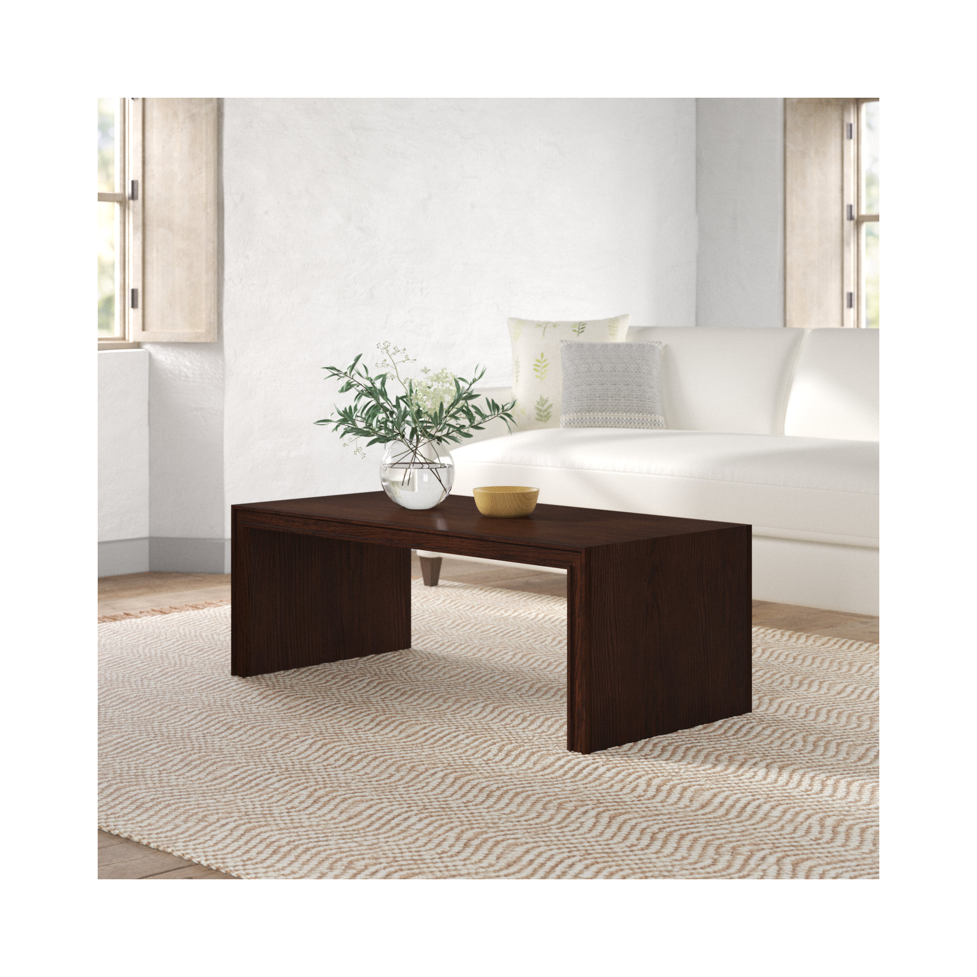 Southampton Sled Leg Coffee Table, Brown