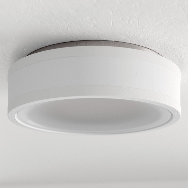 Linen LED Flush Mount, Brushed Nickel