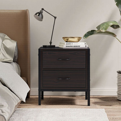 44cm W Chipboard, Iron Bedside Table