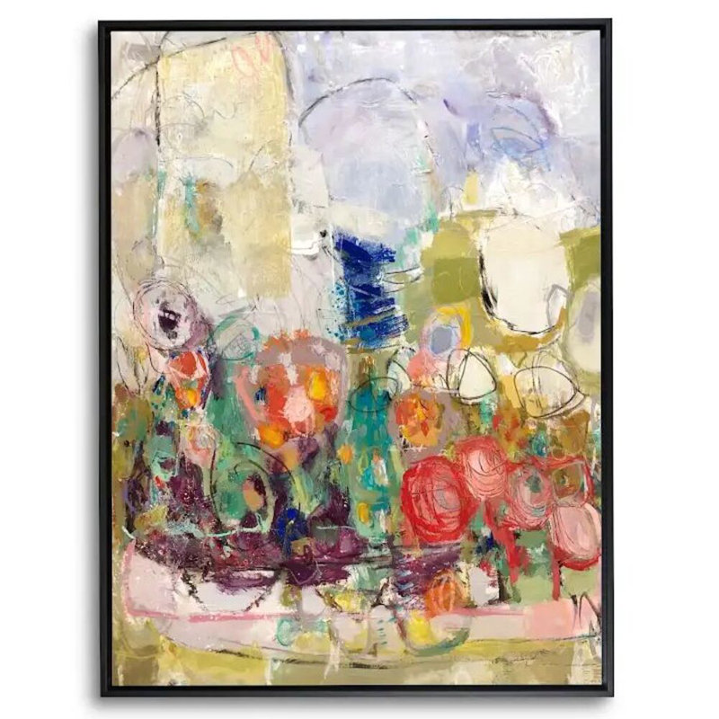 Happy Day Print by Elizabeth Chapman, Black Floater Framed Canvas, 26" H x 20" W, No Mat