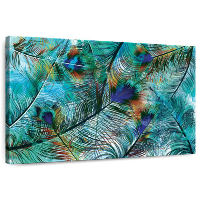 Kerner Teal Peacock Feathers Heap