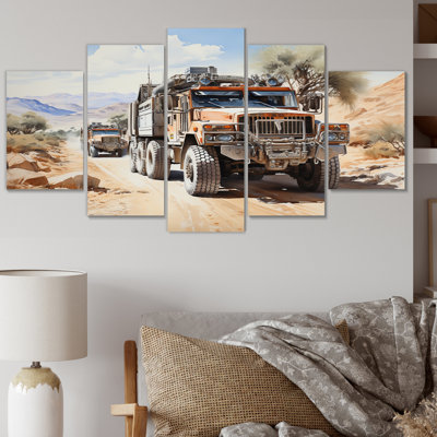 Military Truck In Gulf War I - Military Wall Art Living Room - 5 Panels