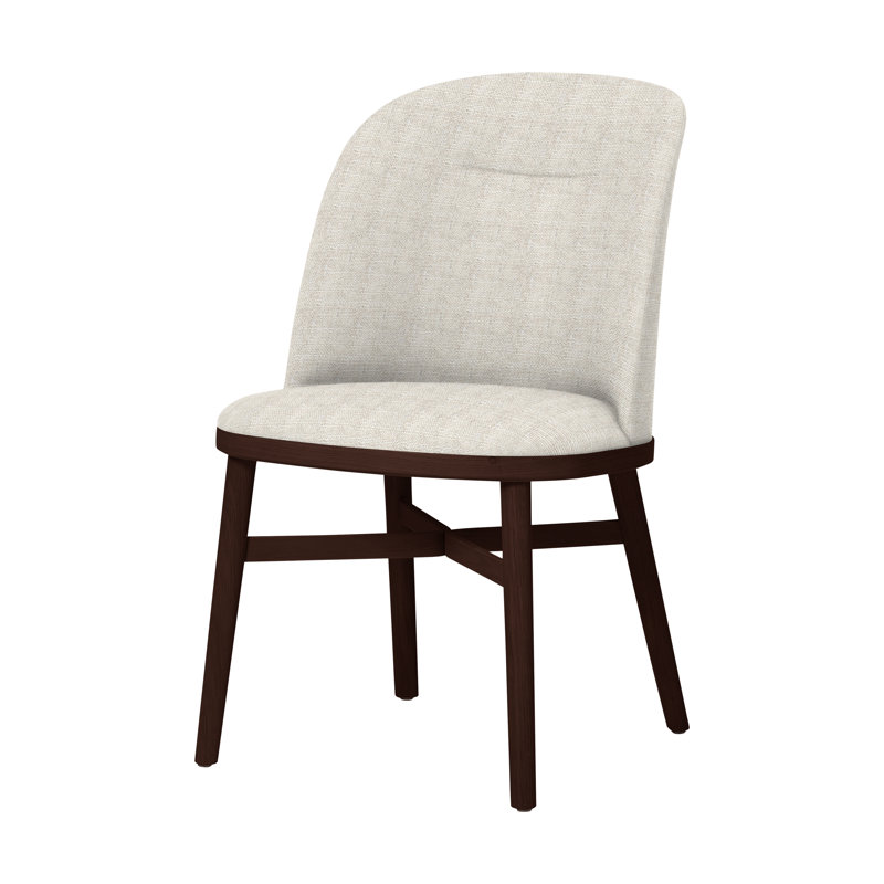 Bund 18'' H Upholstered Dining Chair, Dark Brown Oak, L493 Sanfor Oatmeal 0003