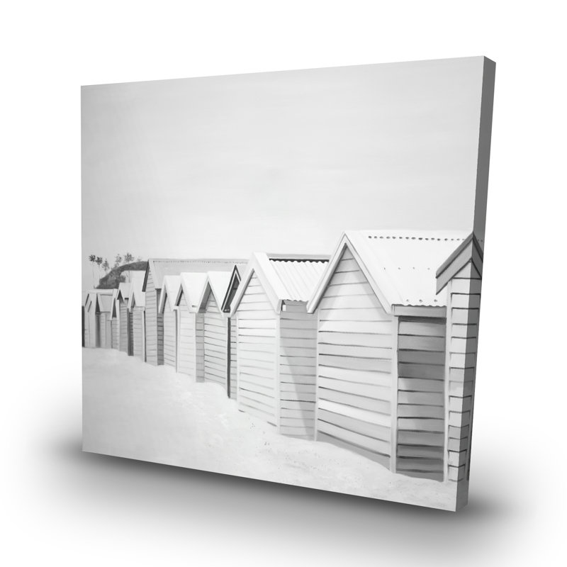 Beach cabins - 32"x32" art on canvas