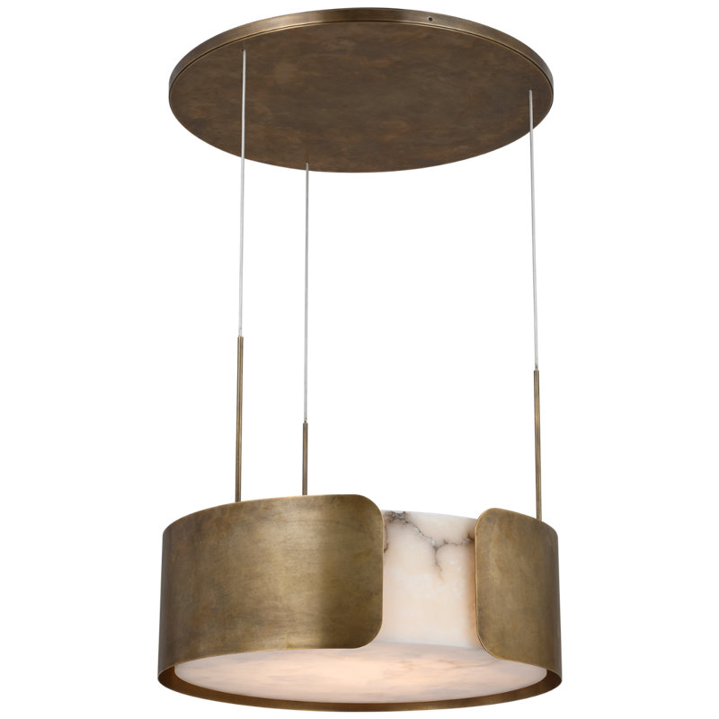 Anne-Marie Barton Armise 28" Drum Chandelier, Mottled Brass