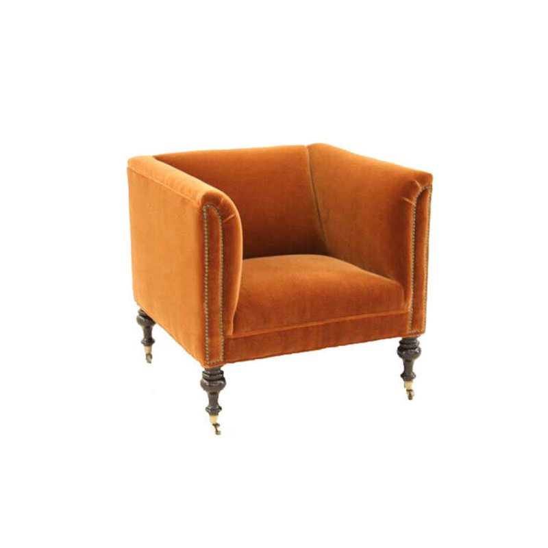 Leather Armchair, Hair Hide Brown/White, French Dark Chocolate, Old Silver