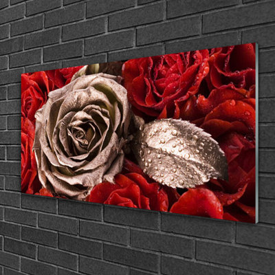Floral Roses - No Frame Print on Glass