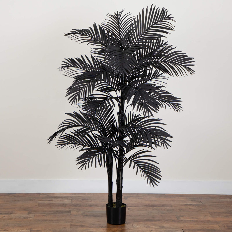 6 pi. Arbre de canne doré artificiel noir doré