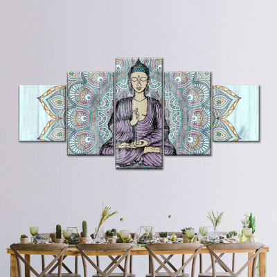 " Buddha In Meditation Multi Piece Canvas Print " 5 - Pieces