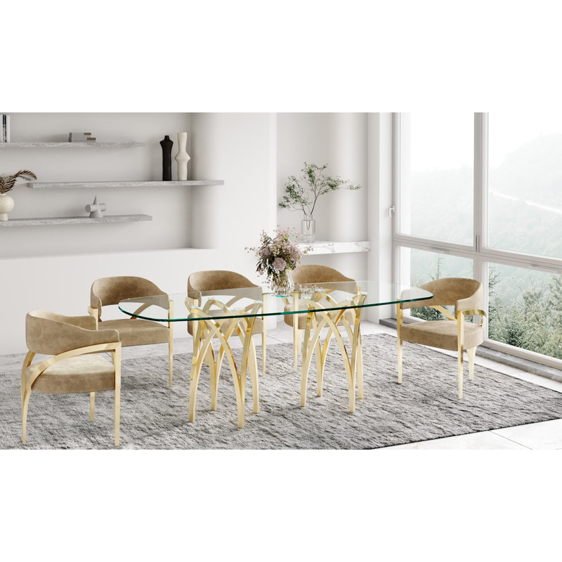 Infinity Oval Glass Dining Table