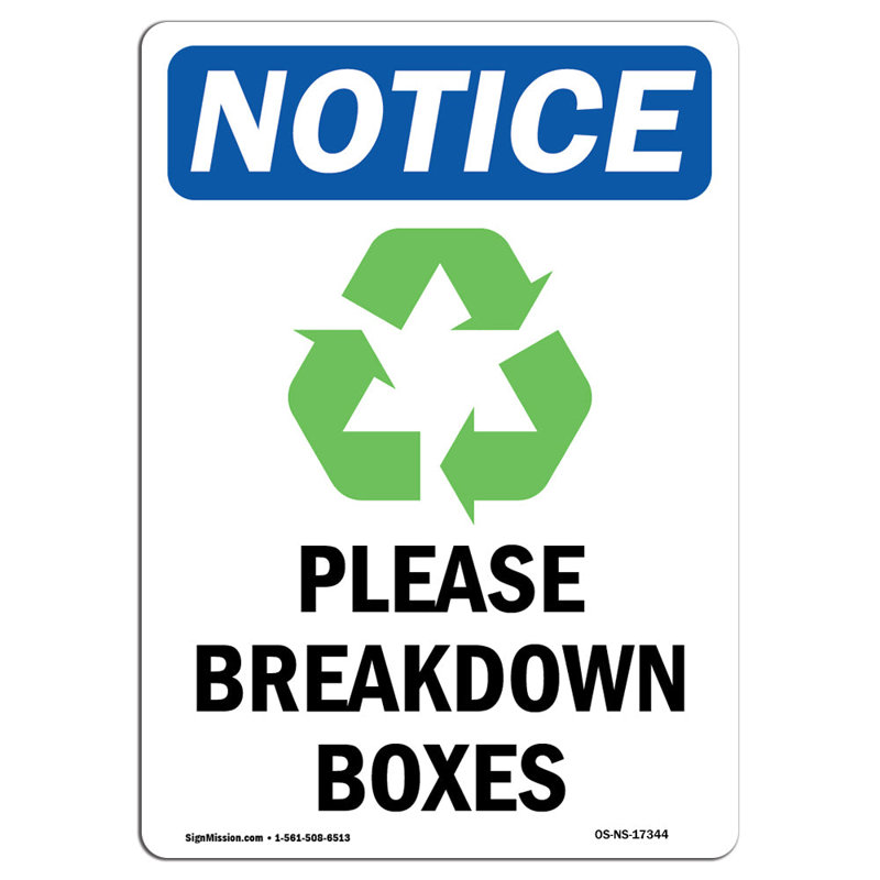 Please Breakdown Boxes Sign
