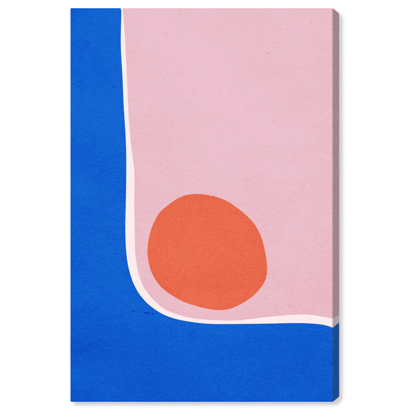 «A Loner Sun», art mural abstrait géométrique moderne par Art Remedy, Toile tendue, H 30 po x l 20 po