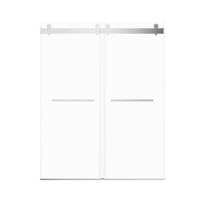 56-60 Inches W *76 Inches H Frameless Double Sliding Soft-Close Shower Door In Chrome