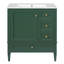 Modern Bathroom Storage Cabinet, 30" Vanity With Ceramic Sink And 3 Drawers, Solid Wood Frame
