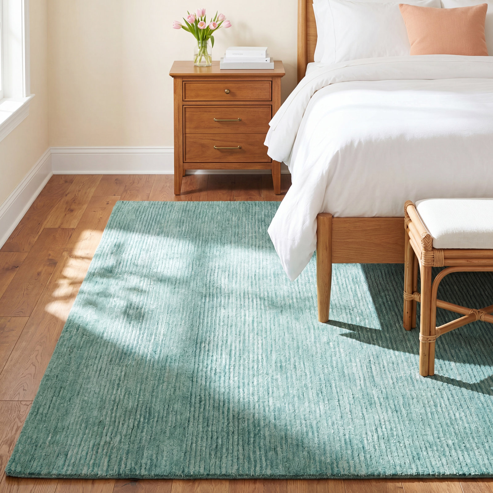 Waterton Handmade Performance Aqua Indoor/Outdoor Rug, Rectangle 7'6" x 9'6"