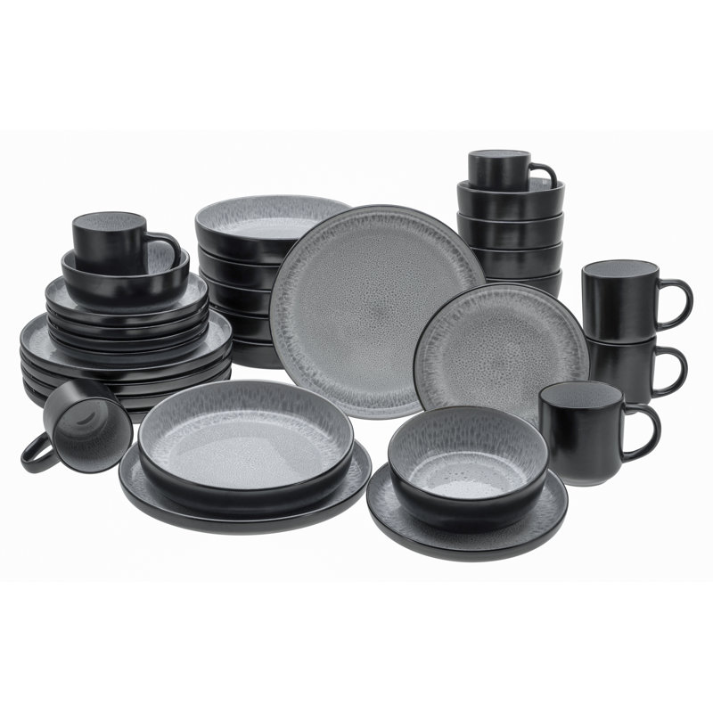 Nordic Fjord frost 30 Piece Dinnerware Set with Mug, Service for 6