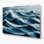 Art mural gris en métal Coastal Wave